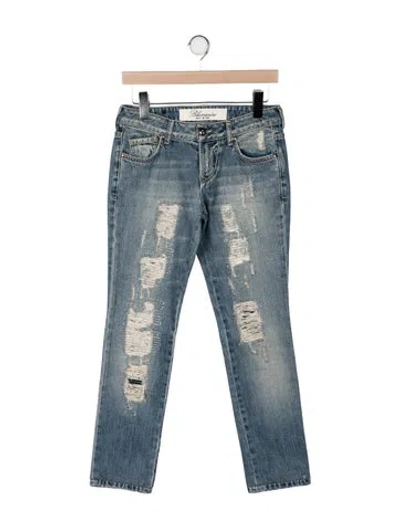 Pre-owned Blumarine Low-rise Straight Leg Jeans In Blue