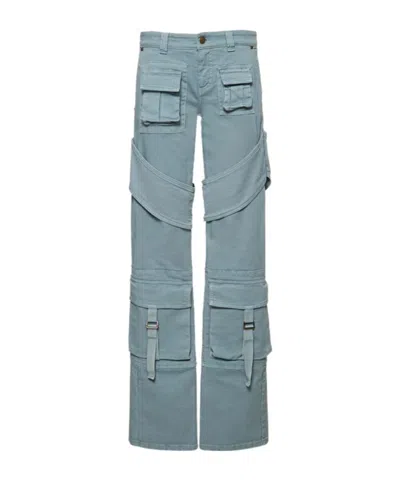 Blumarine Lvr Exclusive Canvas Cargo Pants In Blue
