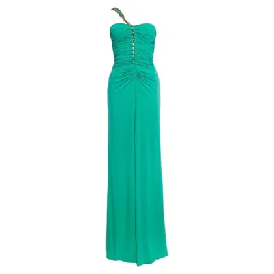 Pre-owned Blumarine , Maxi Dress In Turquoise In Blue