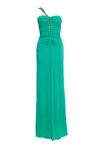 Blumarine Maxi Dress In Turquoise In Blue