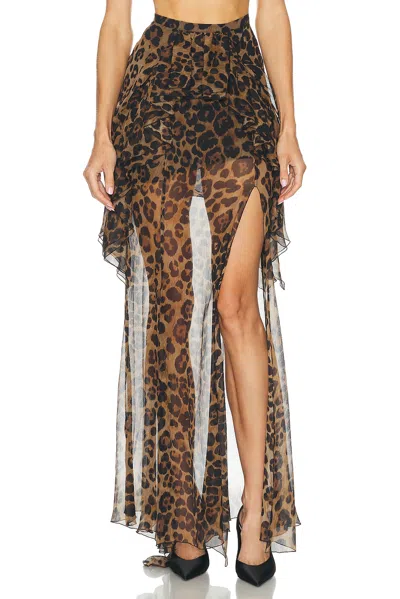 Blumarine Maxi Skirt In Animal Print