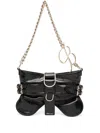 Blumarine Medium Butterfly Leather Shoulder Bag In Black