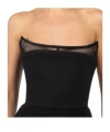 Blumarine Mesh Crepe Top In Black