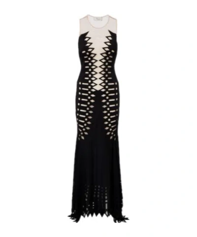 Blumarine Mesh Gown In Black