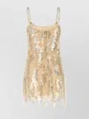 Blumarine Mai Abito In Rete Decorata Donna In Gold