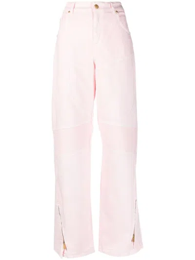 Blumarine Mid-rise Wide-leg Jeans In Pink