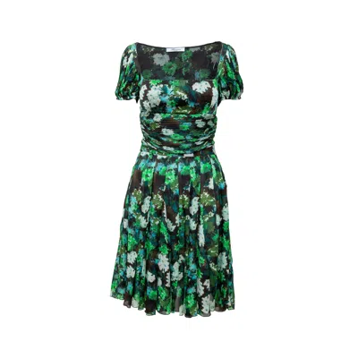 Blumarine Midi Green Floral Dress - '10s