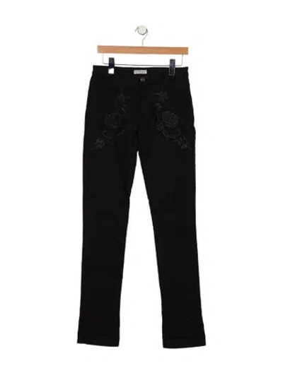 Pre-owned Blumarine Mid-rise Straight Leg Jeans In Black