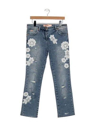 Pre-owned Blumarine Mid-rise Straight Leg Jeans In Blue