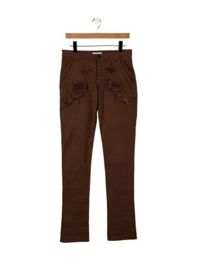 Pre-owned Blumarine Mid-rise Straight Leg Jeans In Brown