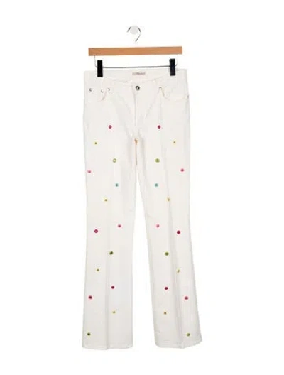 Pre-owned Blumarine Mid-rise Straight Leg Jeans In White