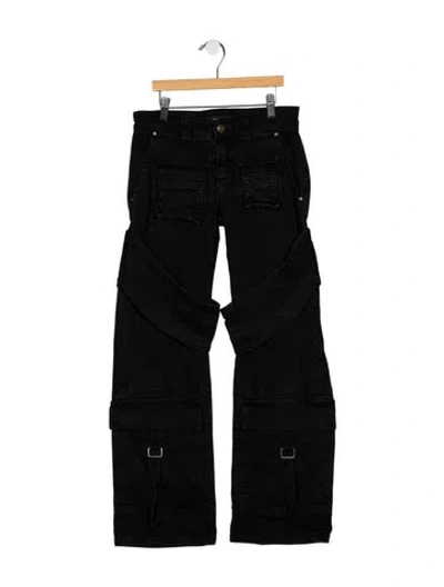 Pre-owned Blumarine Mid-rise Wide Leg Jeans In Black