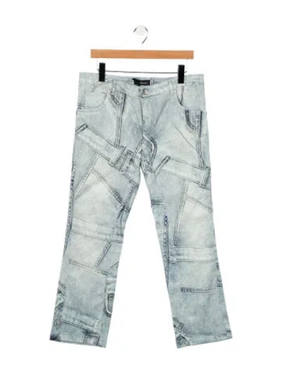 Pre-owned Blumarine Mid-rise Wide Leg Jeans In Blue