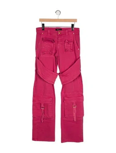 Pre-owned Blumarine Mid-rise Wide Leg Jeans In Pink