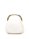 Blumarine Mini Ring Leather Tote Bag In White