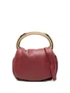 Blumarine Mini Ring Leather Tote Bag In Red