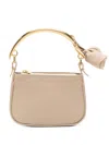 Blumarine Mini Rose-detail Leather Tote Bag In Neutral