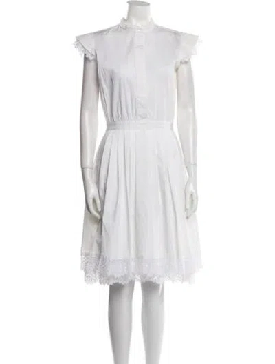 Pre-owned Blumarine Mock Neck Knee-length Dress In White