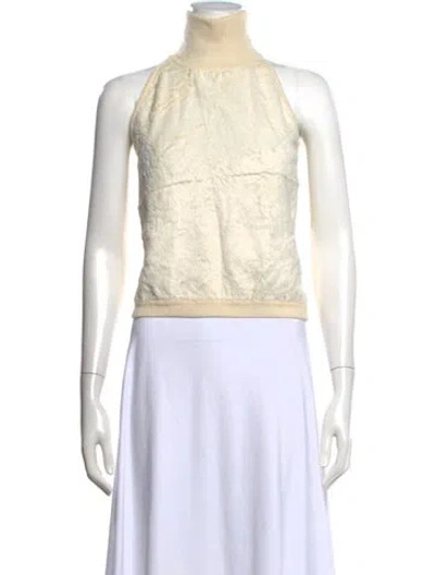 Pre-owned Blumarine Mock Neck Sleeveless Top In Neutrals