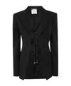 Blumarine Single-breasted Jacket With V-neckline In Black
