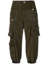 Blumarine Multi-pocket Cropped Trousers In Green