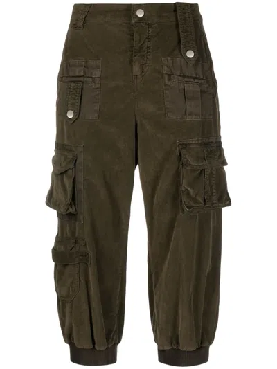 Blumarine Multi-pocket Cropped Trousers In Green