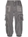 Blumarine Multi-pocket Cropped Trousers In Grey