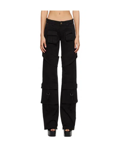 Blumarine Black Denim Cargo Pants In N0990 Nero