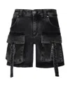 Blumarine Multi-pocket Denim Shorts In Black
