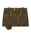 Blumarine Olive Green Medium Waist Miniskirt In Green