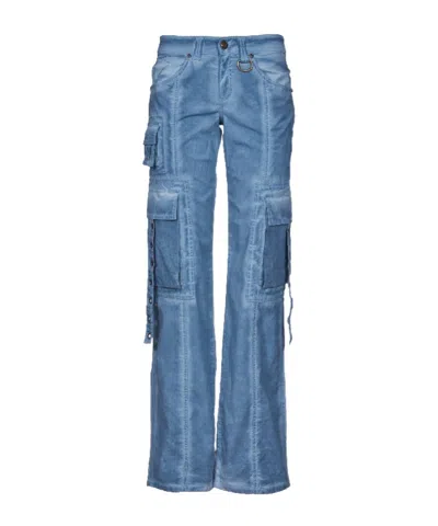 Blumarine Multi-pocket Work Casual Pants In Blue
