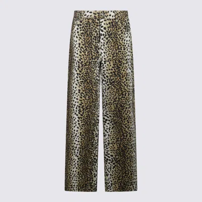 Blumarine Multicolor Brown Pants In Animal Print