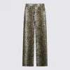Blumarine Animalier Five Pocket Trousers In Black/cognac