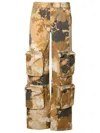 Blumarine Multicolor Cargo Pants With Camouflage Motif In Stretch Cotton Woman In Multicolor