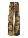 Blumarine Multicolor Cargo Pants With Camouflage Motif In Stretch Cotton Woman