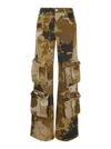 Blumarine Multicolor Cargo Pants With Camouflage Motif In Stretch Cotton Woman