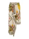 Blumarine Multicolor Skirt With Hidden Back Closure And All-over Floral Print In Viscose Woman In Multi