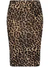 Blumarine Leopard-print Wool Midi Skirt In Multicolor