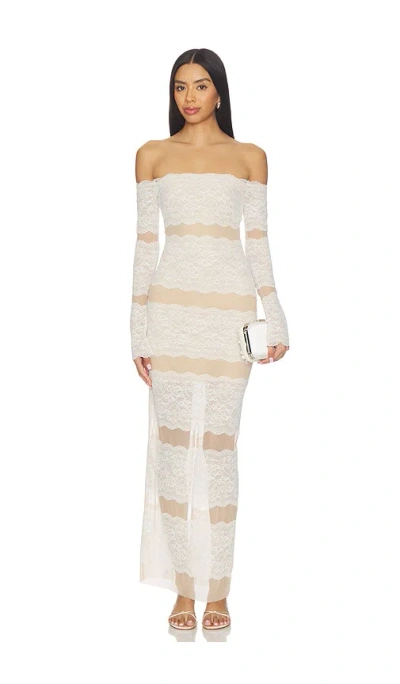 Blumarine Net Dress With Lace In White