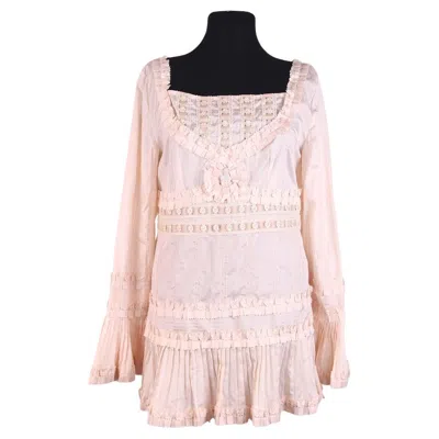 Pre-owned Blumarine New Silk Blouse / Dress / Tunic Yoke Style Coquette In White