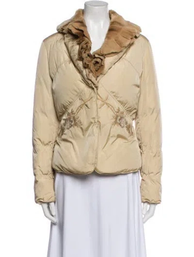 Pre-owned Blumarine Nylon Down Jacket In Neutral