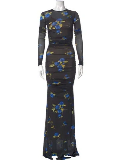 Pre-owned Blumarine Nylon Long Dress In Multi