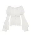 Blumarine Off-shoulder Lace Blouse In White