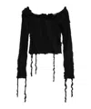 Blumarine Off-shoulder Ruffled Top In Black