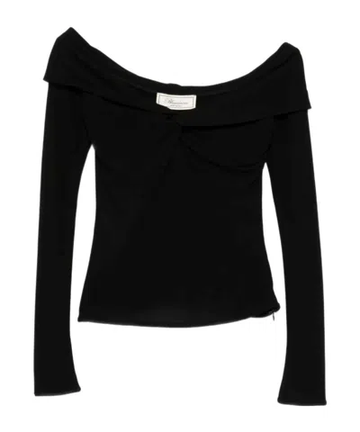 BLUMARINE OFF-SHOULDER TWIST-FRONT TOP