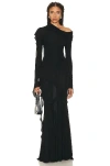 Blumarine Off The Shoulder Gown In Nero