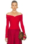 Blumarine Twist-detail Off-shoulder Top In Red