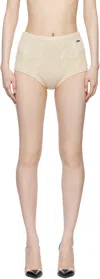 Blumarine Off-white Braid Cable Knit Shorts In N0813 Croissant