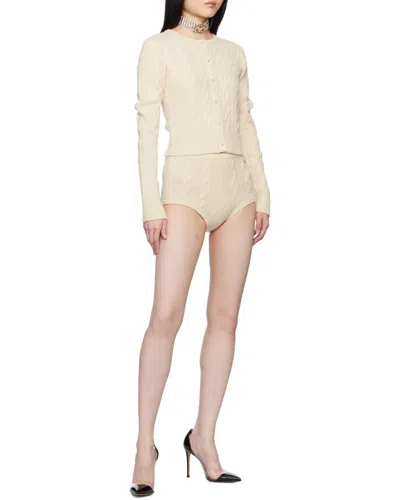 BLUMARINE OFF-WHITE BRAID CABLE KNIT SHORTS