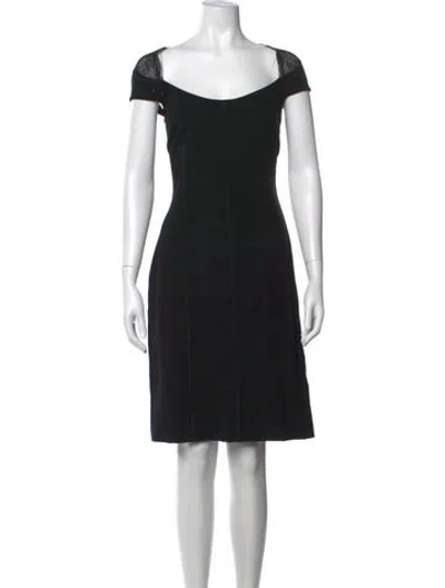 Pre-owned Blumarine Off-the-shoulder Knee-length Dress In Black